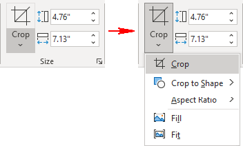 Crop button 2 in PowerPoint 365