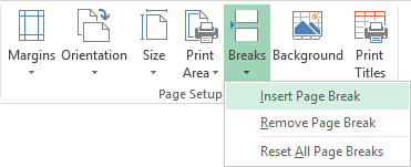 Page Setup Excel 2013