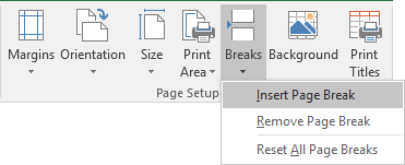 Page Setup Excel 2016