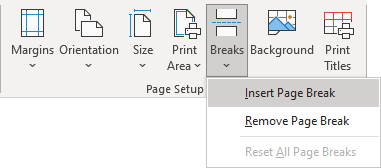 Page Setup Excel 365