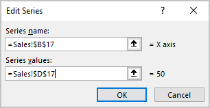 Edit Series dialog box in Excel 365