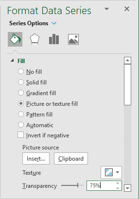 Pictogram chart with one unit per icon in Excel 365
