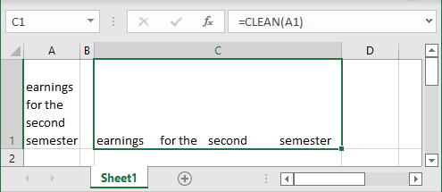 CLEAN function in Excel 365