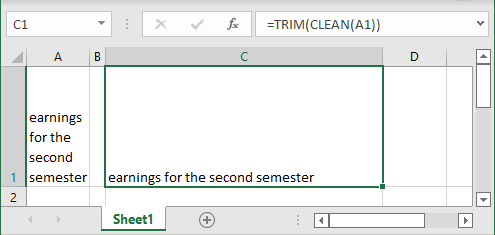 TRIM and CLEAN functions in Excel 365