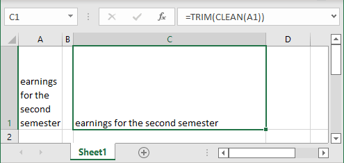 TRIM and CLEAN functions in Excel for Microsoft 365 TRIM and CLEAN functions in Excel 365
