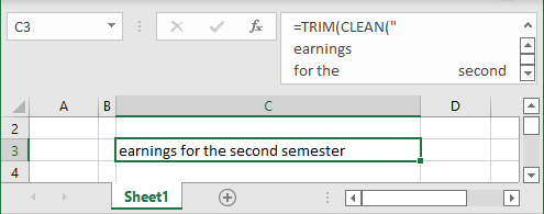 TRIM and CLEAN functions 2 in Excel 365