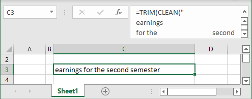 TRIM and CLEAN functions 2 in Excel for Microsoft 365 TRIM and CLEAN functions 2 in Excel 365