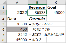 Data for Speedometer chart in Excel 365