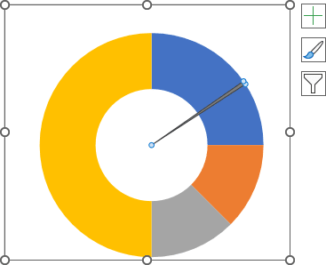 Rotate the Pie data series in Excel 365