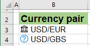 Currency pairs data in Excel 365