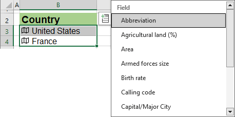 Geography Data Type columns in Excel 365