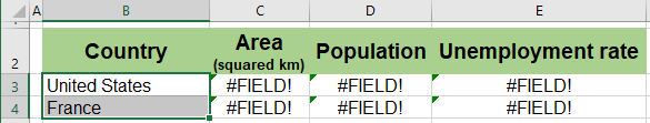 Not Geography data type in Excel 365