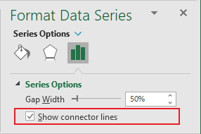 Show connector line checkbox in Excel 365