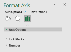 Axis Options in Waterfall chart Excel 365