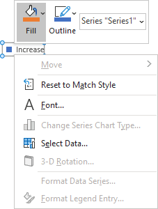 Fill in Mini toolbar Excel 365