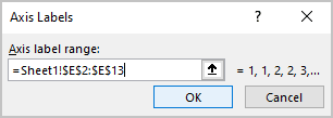 Axis Labels in Excel 365