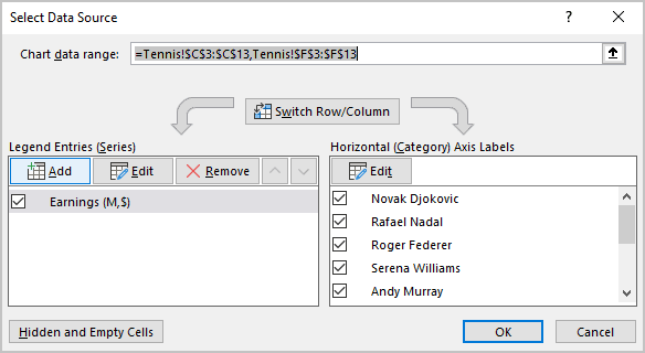 Select Data Source in Excel 365