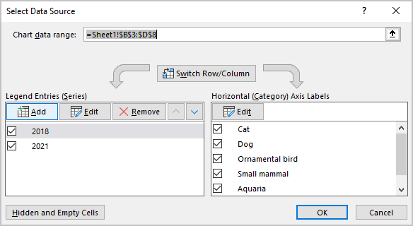 Select Data Source in Excel 365