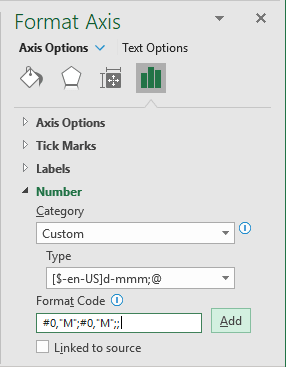 Format Axis number in Excel 365