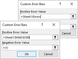 Custom Error Bars in Excel 365