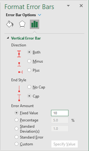 Error Bars Options in Excel for Microsoft 365 Format Error Bars Options in Excel 365