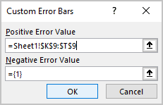 Custom Error Bars in Excel 365