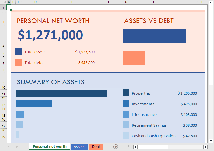 Personal Net Worth Template in Excel for Microsoft 365 Personal Net Worth Template in Excel 365