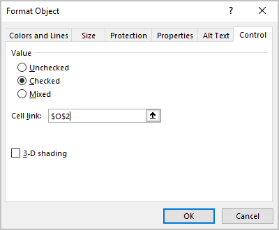 Format Control Check box in Excel for Microsoft 365 Format Control Check box in Excel 365