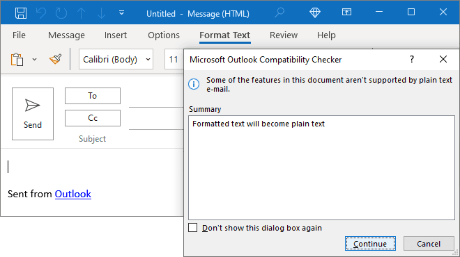 Microsoft Outlook Compatibility Checker 2 in Outlook 365