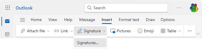 Signatures in Outlook for Web