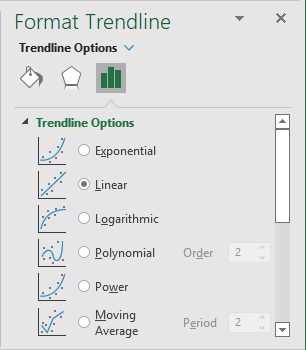 Format Trendline in Excel 365