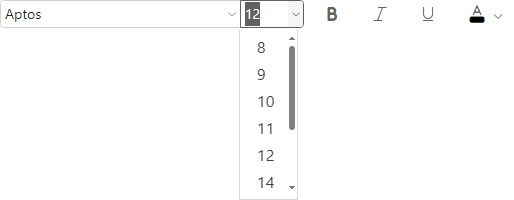 Font size in Message format Settings Outlook for Web