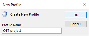 New Profile dialog box in Windows 10 New Profile dialog box in Windows 10