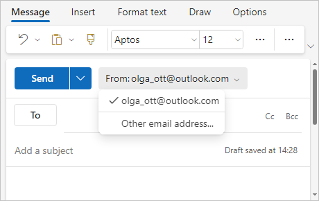 From field in message Outlook 365