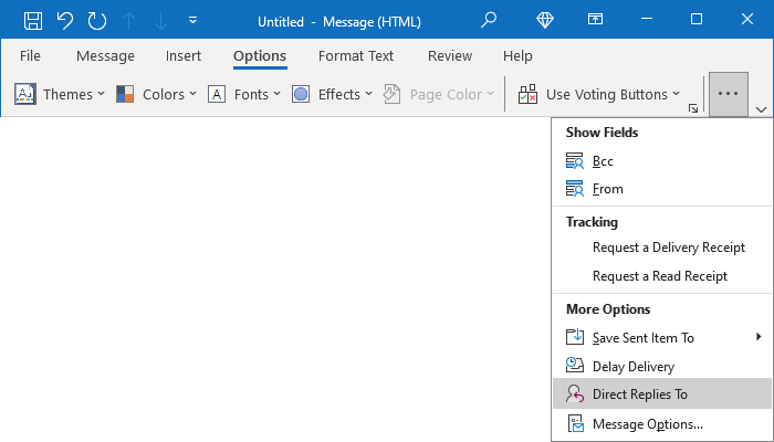 Direct Replies To button in Simplified ribbon Outlook 365