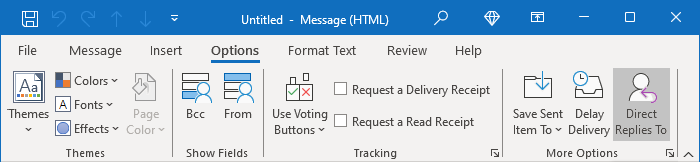 Direct Replies To button in Classic ribbon Outlook 365