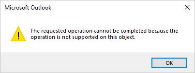 Warning message in Outlook 365