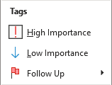 Selected importance level in Simplified ribbon Outlook 365