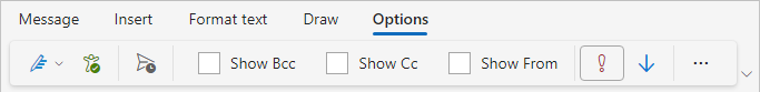 Selected importance level in Simplified ribbon Outlook for Web