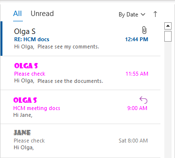 Conditional Formatting for messages in Outlook for Microsoft 365 Conditional Formatting for messages in Outlook 365