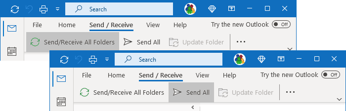 Send/Receive buttons in Simplified ribbon Outlook 365