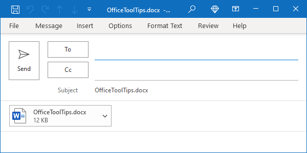 New message with attachment 2 in Outlook 365