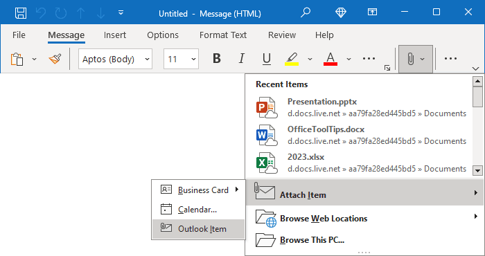 Outlook Item in Simplified ribbon 1 Outlook 365