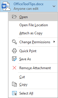 Open the link attachment in Outlook for Microsoft 365 Open the link attachment in Outlook 365