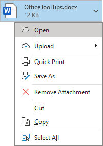 Open the file attachment in Outlook for Microsoft 365 Open the file attachment in Outlook 365