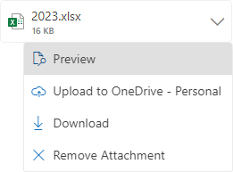 Preview in popup menu Outlook for Web