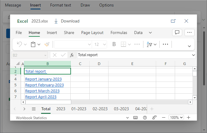 Preview attachment in Outlook for Web