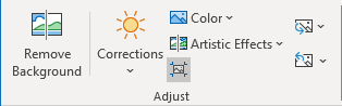 Compress Pictures button 2 in Classic ribbon Outlook 365