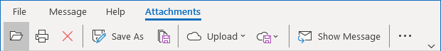 Open button in Simplified ribbon Outlook 365