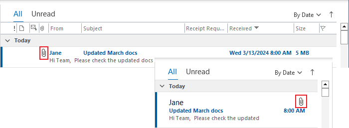 Attachment in received message Outlook for Microsoft 365 Attachment in received message Outlook 365